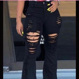 Women’s cut up jeans